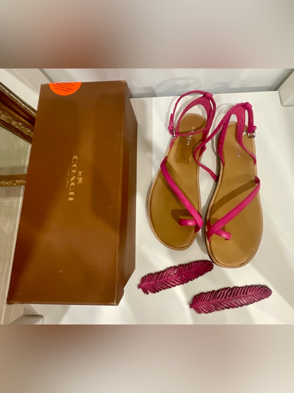 Vintage Hot Pink Coach Sandals, 8.5 - Picture 2 of 5
